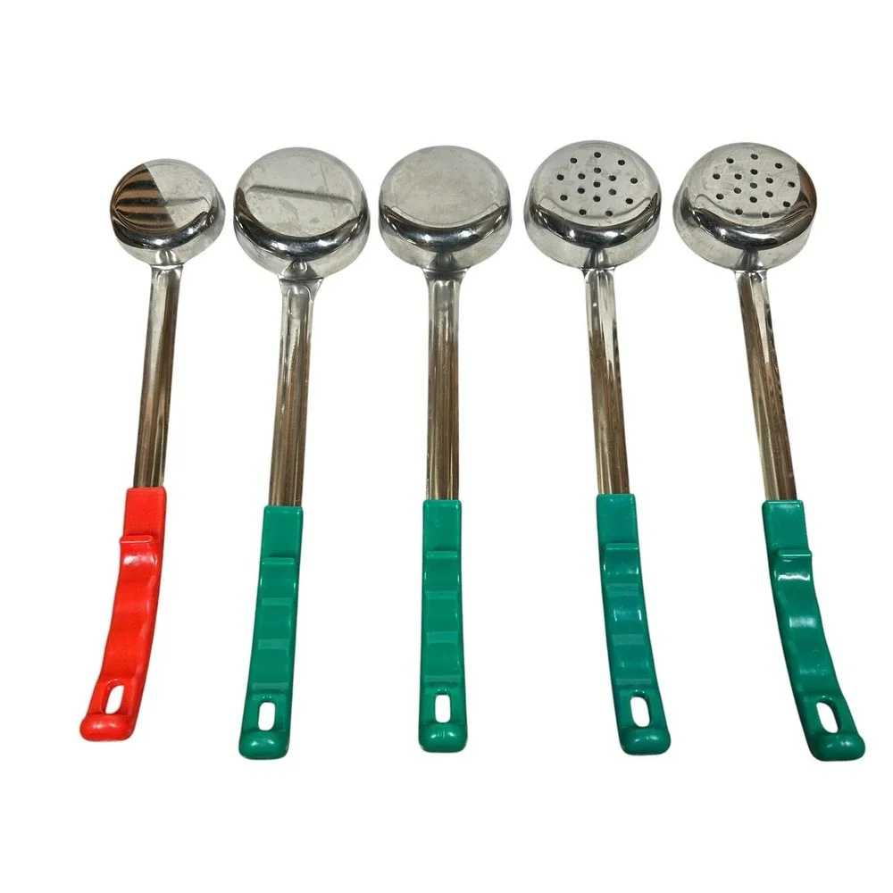 5 Stainless Steel Portion Control Ladle Spoon Set Color Coded Spoodles 2oz-4oz